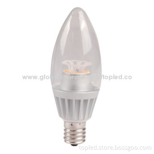 LED candle bulb, 2700K CRI80 AC 220-240V 360deg
